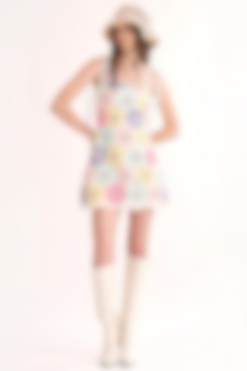 White Embroidered Mini Dress by Our Love at Pernia's Pop Up Shop