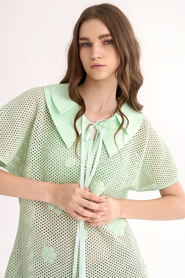 Mint Green Mesh Tunic by Our Love at Pernia's Pop Up Shop