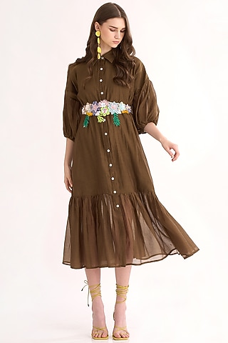 Cocoa Embroidered Belt by Our Love