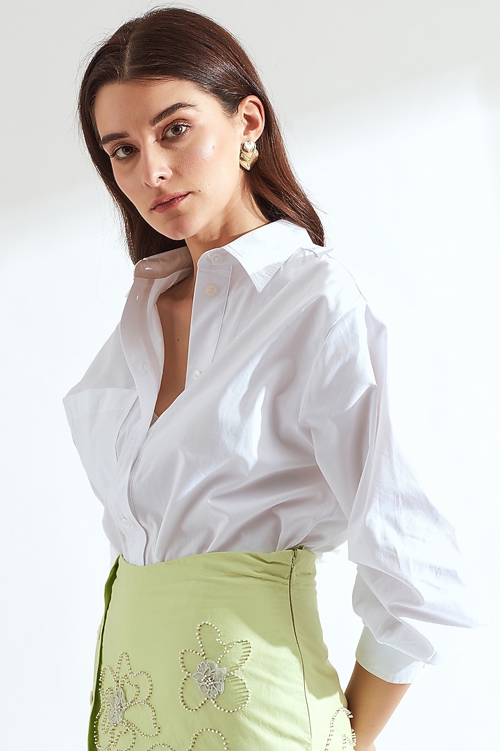 White Oversized Shirt by Our Love at Pernia's Pop Up Shop