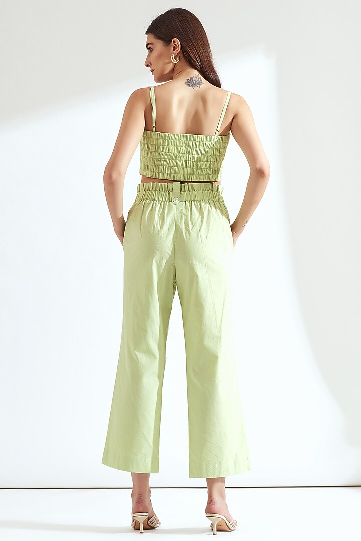 Tea-Green Ruched Crop Top by Our Love at Pernia's Pop Up Shop
