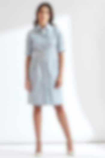 Sky Blue Embroidered Summer Shirt Dress by Our Love at Pernia's Pop Up Shop