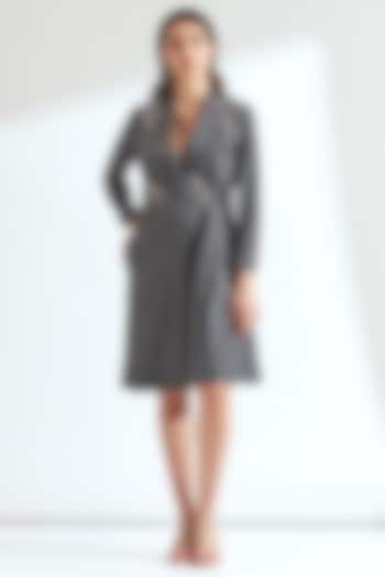 Grey Embroidered Overlap Blazer Summer Dress by Our Love at Pernia's Pop Up Shop