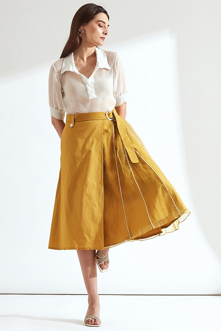 White Crinkled Chiffon Shirt by Our Love at Pernia's Pop Up Shop