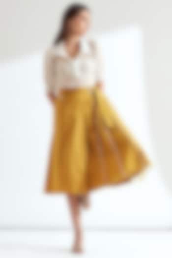 Ochre Skirt Set With Lace Work by Our Love at Pernia's Pop Up Shop