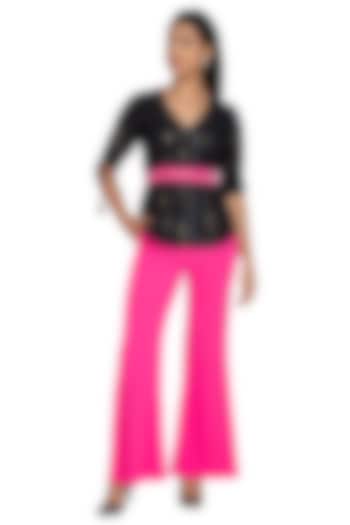 Fuchsia Fit & Flare Pants Design by Our Love at Pernia's Pop Up