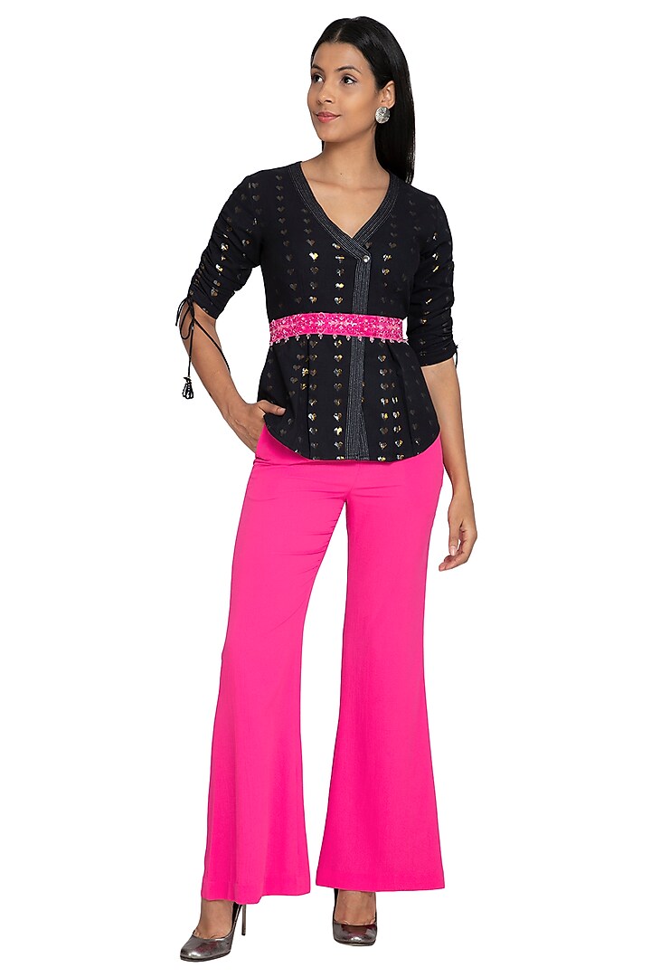 Fuchsia Fit & Flare Pants by Our Love