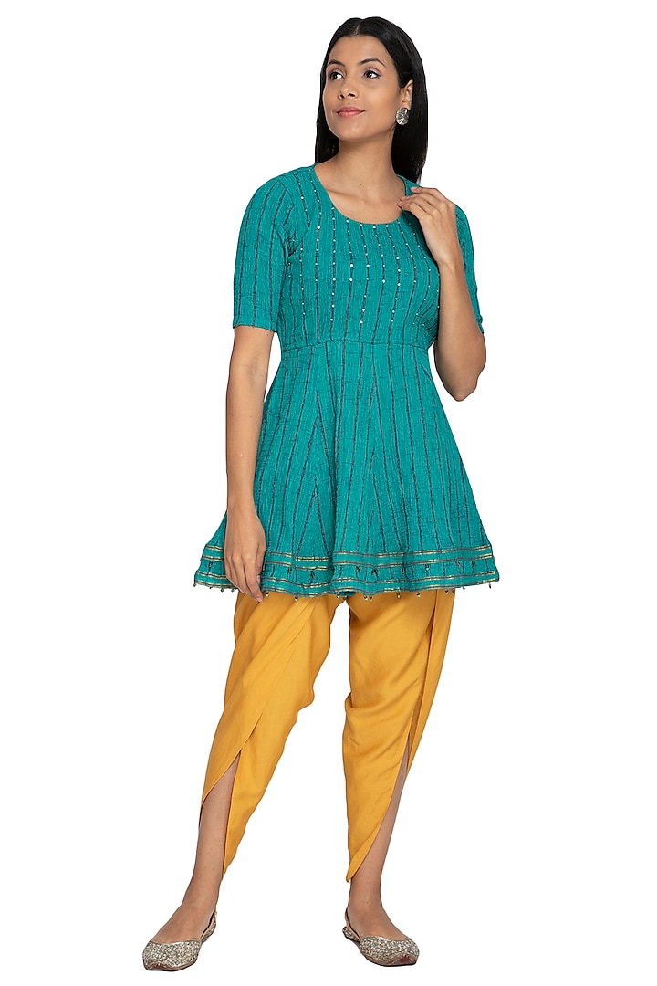Ochre Yellow Elasticated Dhoti Pants by Our Love