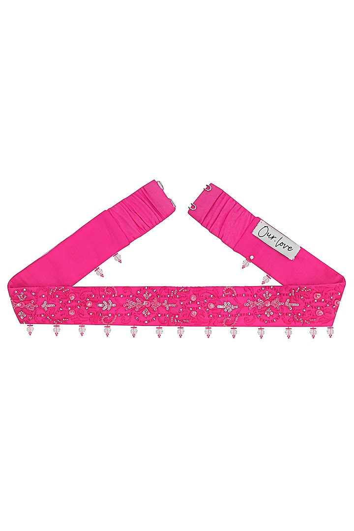 Neon Pink Embellished Belt by Our Love