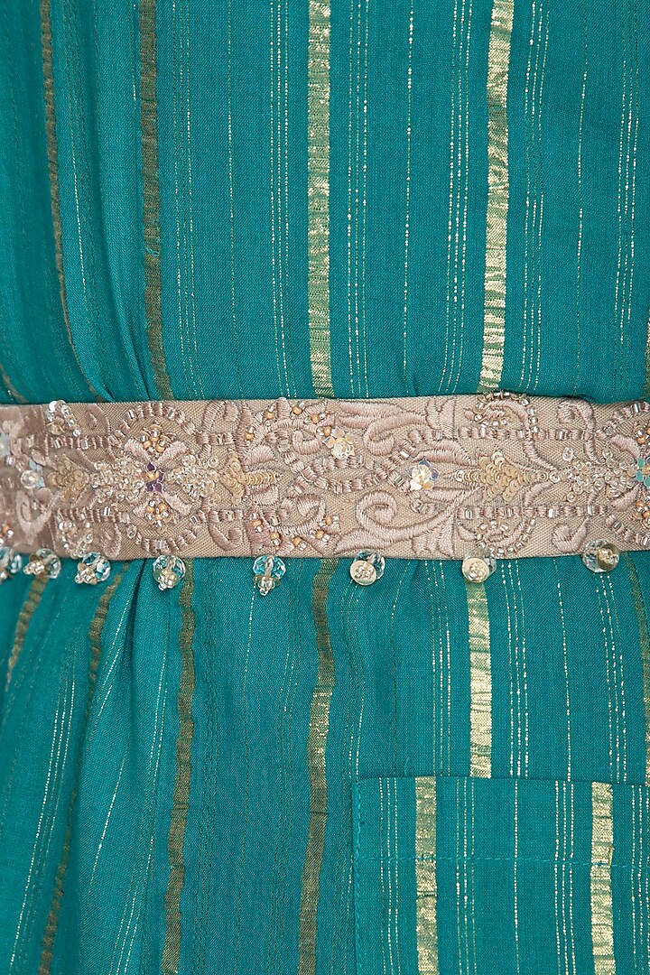 Beige & Gold Embellished Belt by Our Love at Pernia's Pop Up Shop
