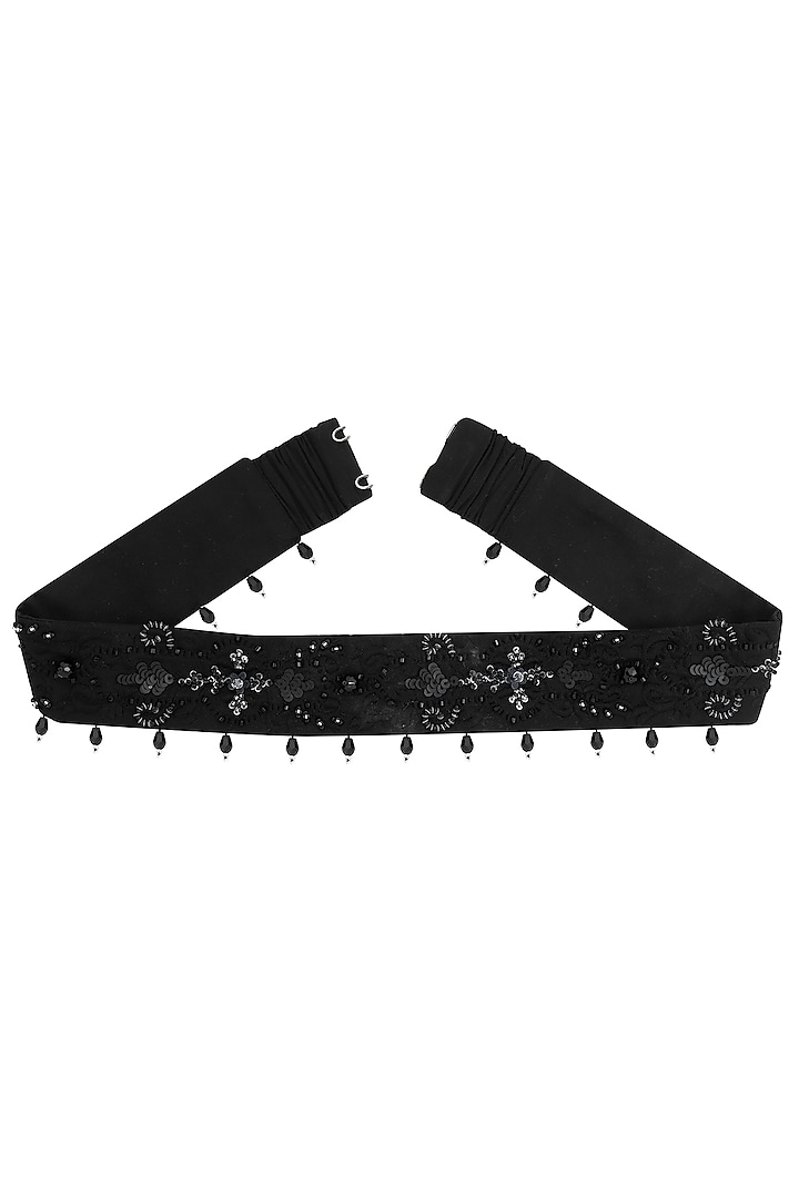 Black 3D Embroidered Belt by Our Love