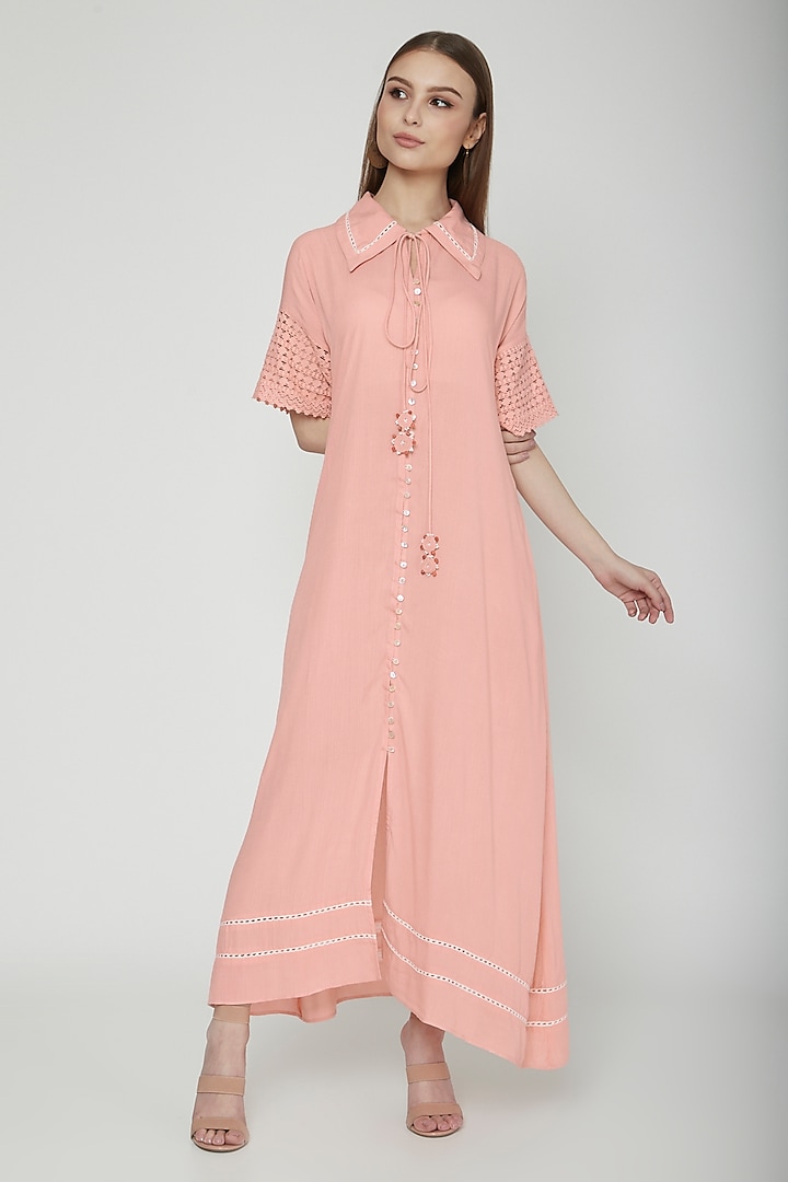 Salmon Pink Maxi Dress by Our Love