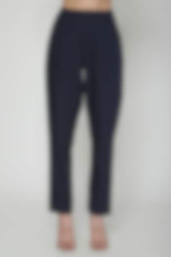 Navy Blue Trousers With Pockets by Our Love