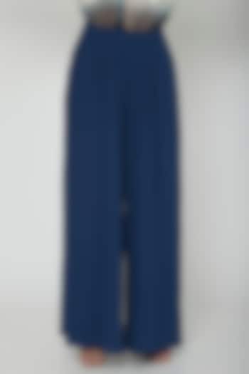Midnight Blue Flared Trouser Pants by Our Love