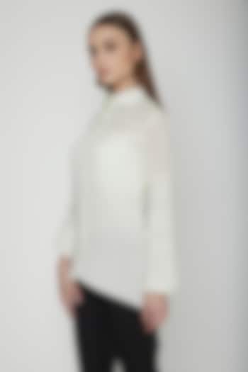 Frost White Rayon Crepe Shirt by Our Love