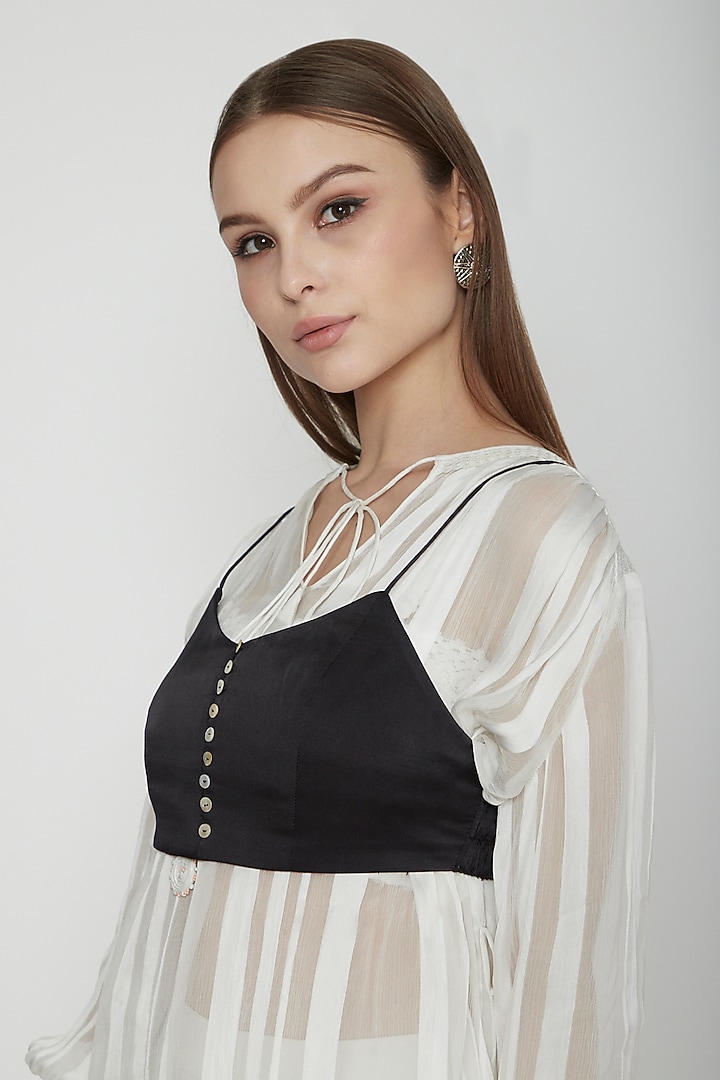 Black Cotton Satin Bralette by Our Love at Pernia's Pop Up Shop