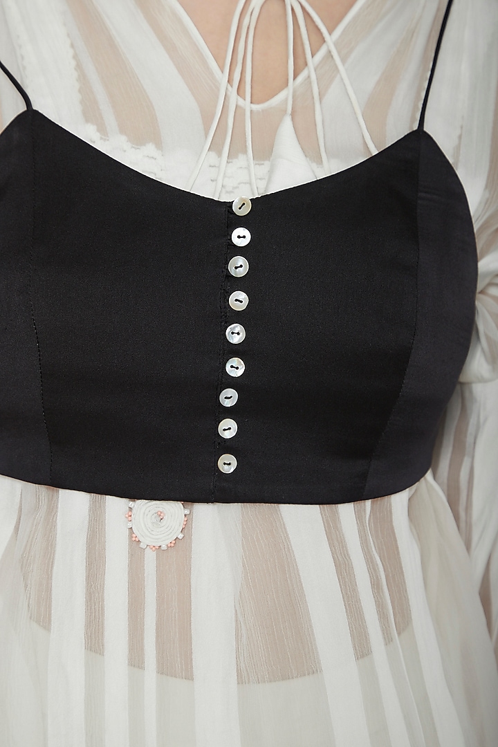 Black Cotton Satin Bralette by Our Love at Pernia's Pop Up Shop