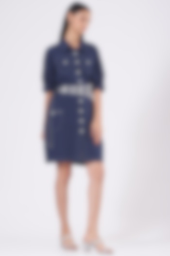 Navy Blue Cotton Summer Dress by Our Love at Pernia's Pop Up Shop