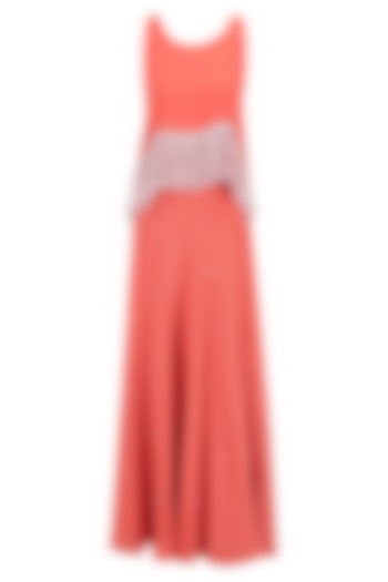 Coral Fringe Tassel Top and Sequins Lehenga Skirt Set by Ohaila Khan