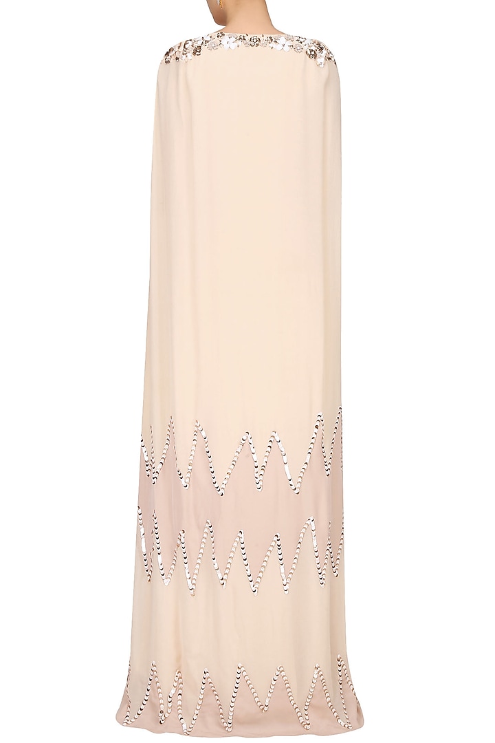 Blush 3D floral cutout petal work sharara gown available only at Pernia's Pop Up Shop.
