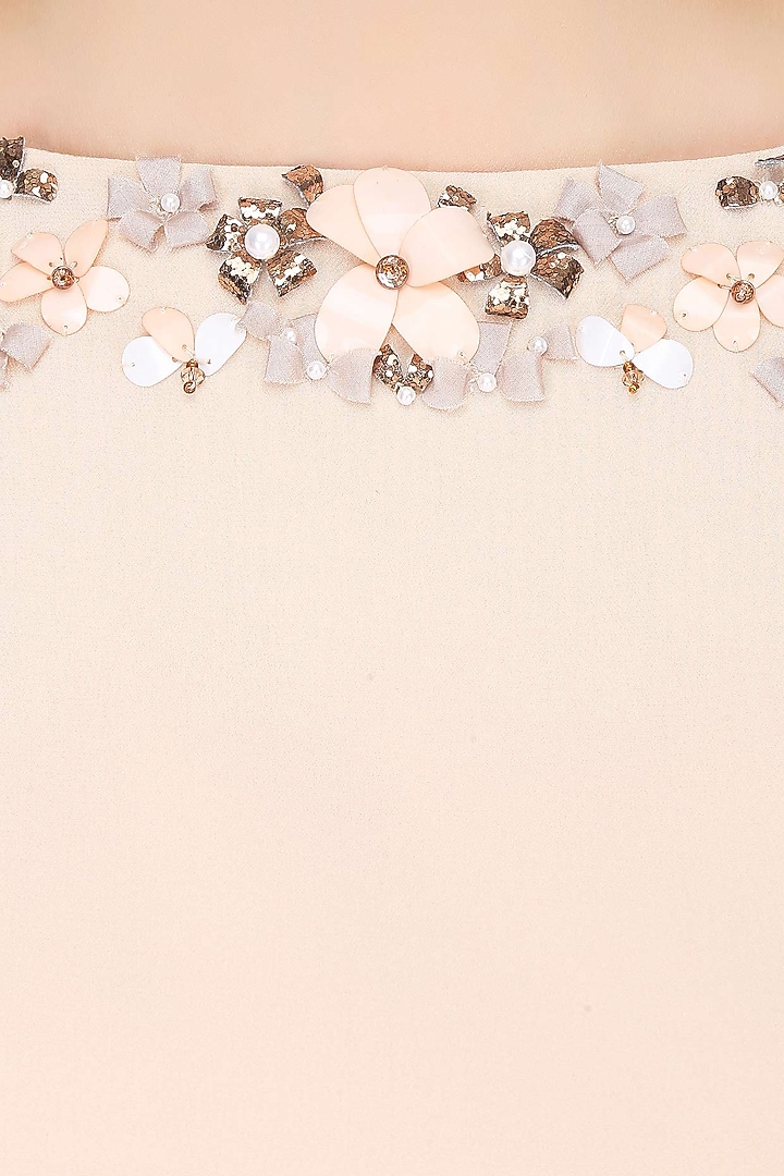 Blush 3D floral cutout petal work sharara gown available only at Pernia's Pop Up Shop.