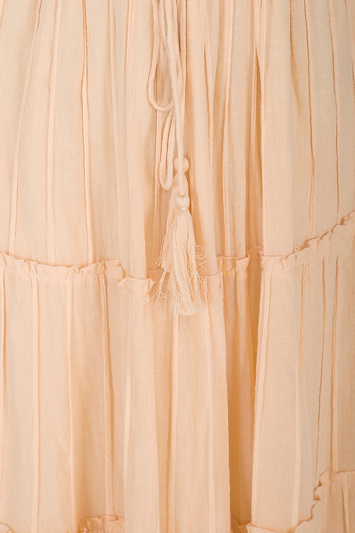 Blush Yellow Tiered Maxi Skirt by Ollari at Pernia's Pop Up Shop