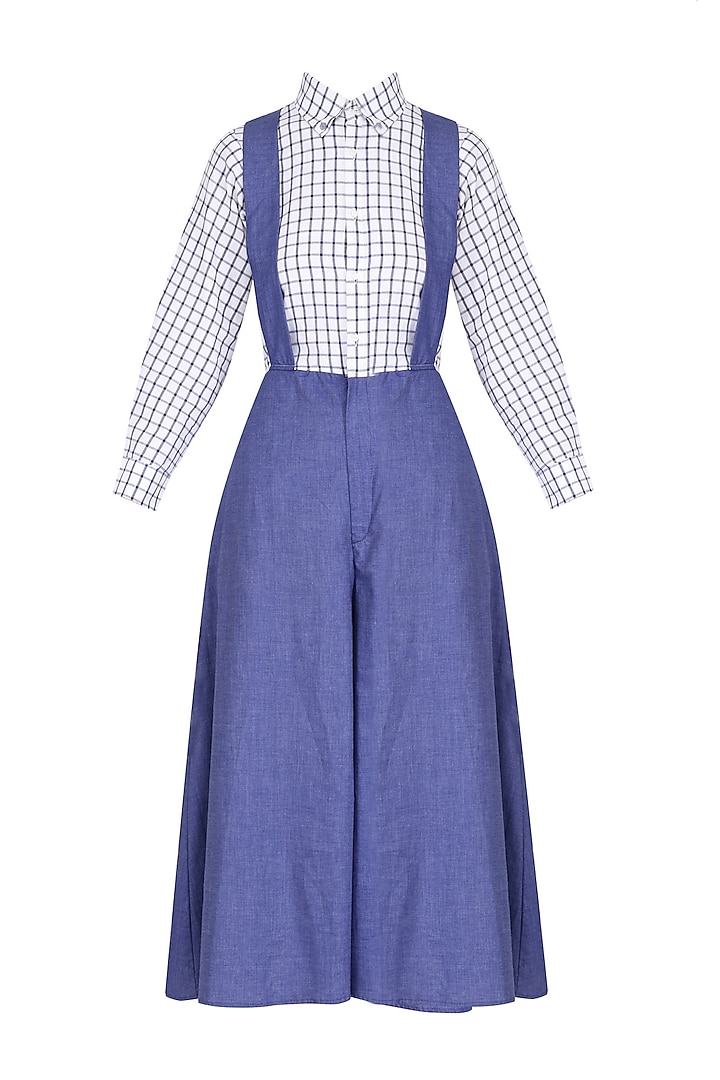 Blue flared jumpsuit available only at Pernia's Pop Up Shop.