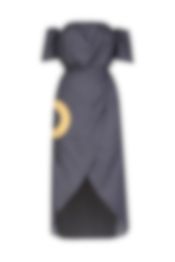 Grey Off Shoulder Midi Dress by Olio