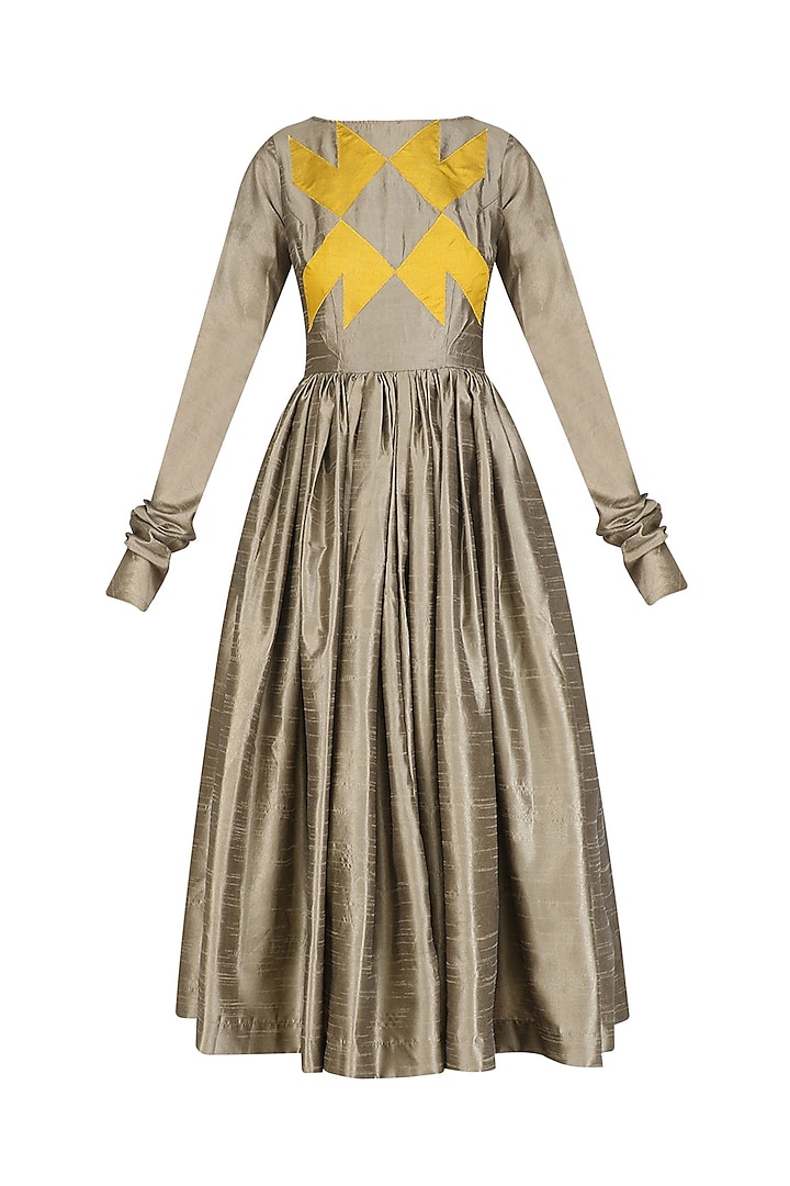 Grey Anarkali Style Dress by Olio