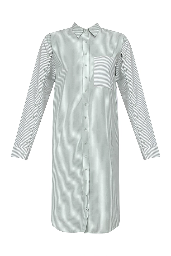 Mint Button Down Shirt Dress by Olio