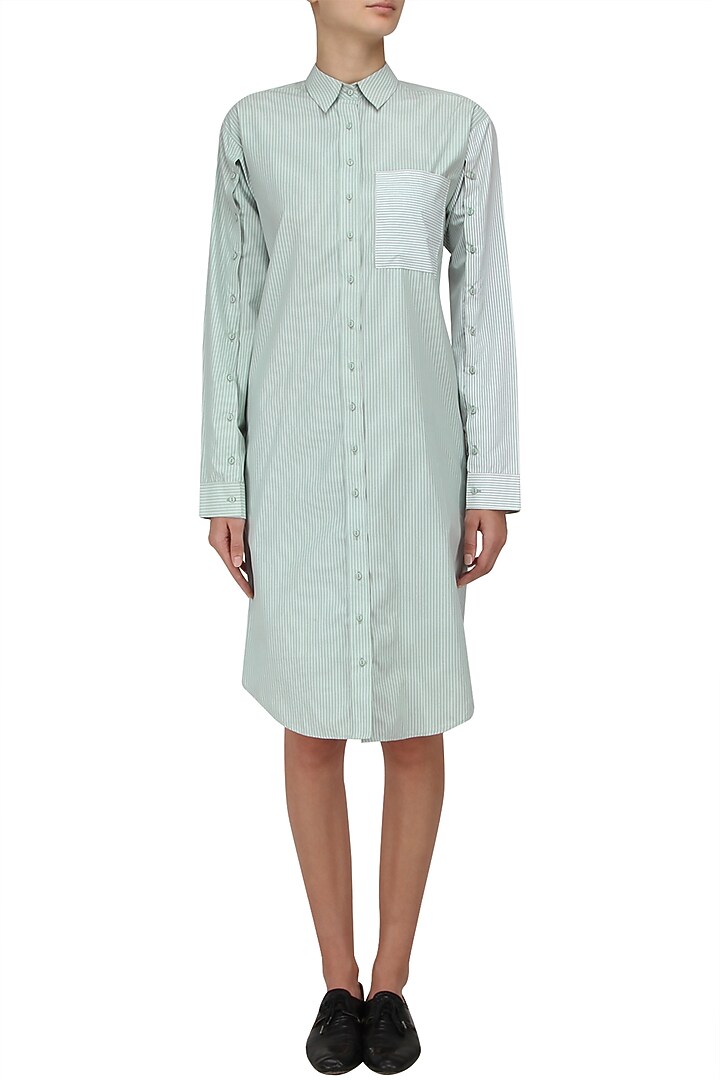 Mint button down shirt dress available only at Pernia's Pop Up Shop.