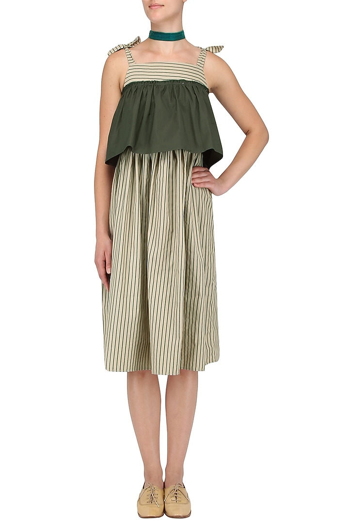gucci green dress hometown cha cha Elle Silk Tie Mini Dress main image 0