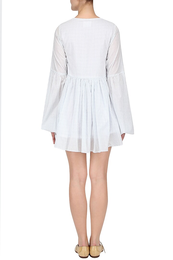 Off white patchwork smock dress available only at Pernia's Pop Up Shop.
