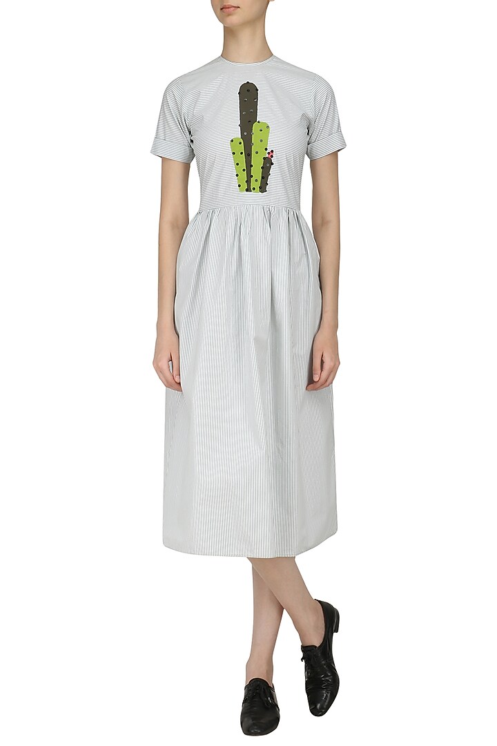 Mint cactus patchwork maxi dress available only at Pernia's Pop Up Shop.