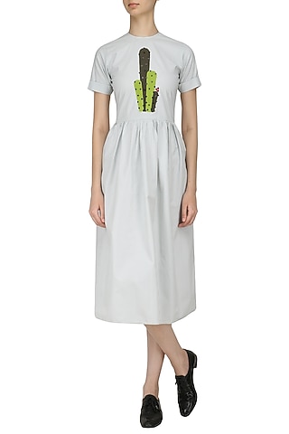 Mint Cactus Patchwork Maxi Dress by Olio