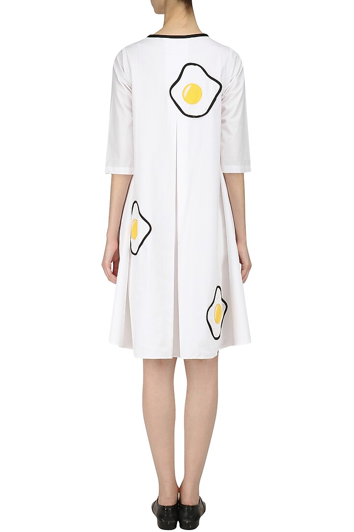 White fried egg patchworl cone dress available only at Pernia's Pop Up Shop.