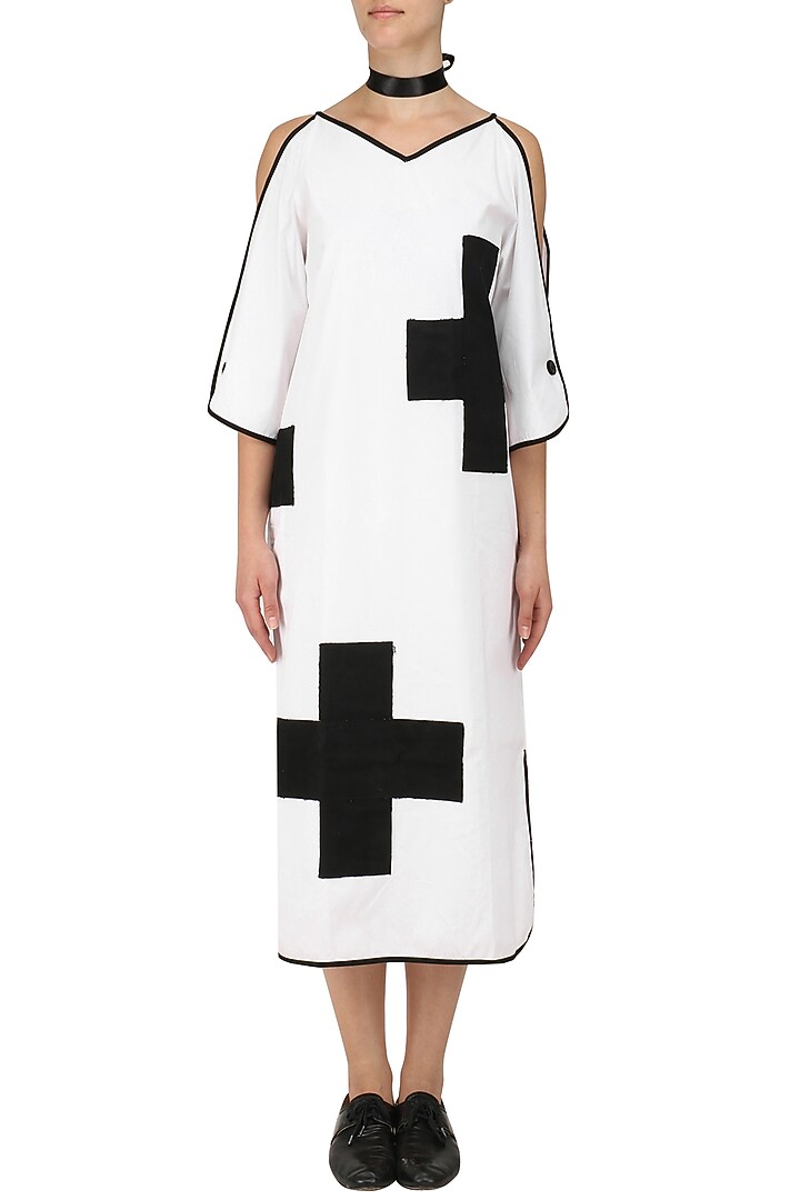 White cold shoulder maxi dress available only at Pernia's Pop Up Shop.