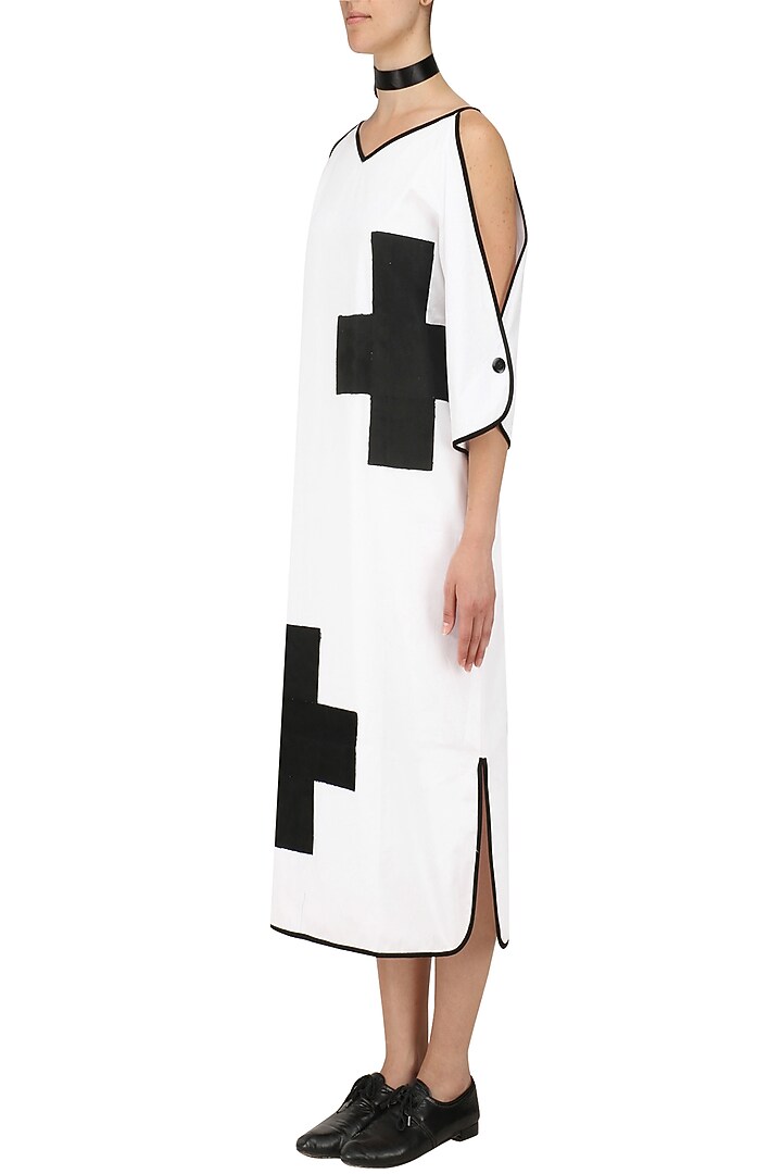 White cold shoulder maxi dress available only at Pernia's Pop Up Shop.