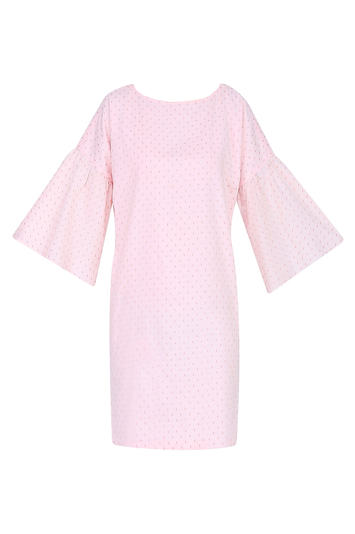 Pink Bell Sleeves Shift Dress by Olio