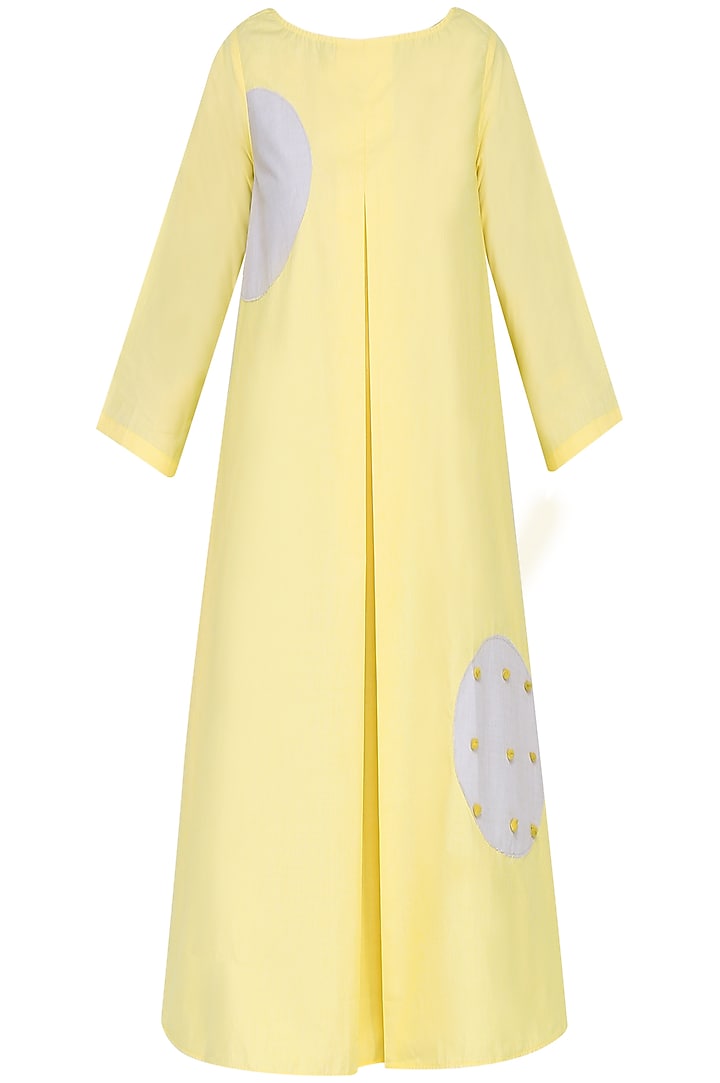 Yellow and Grey Circle Dress by Olio