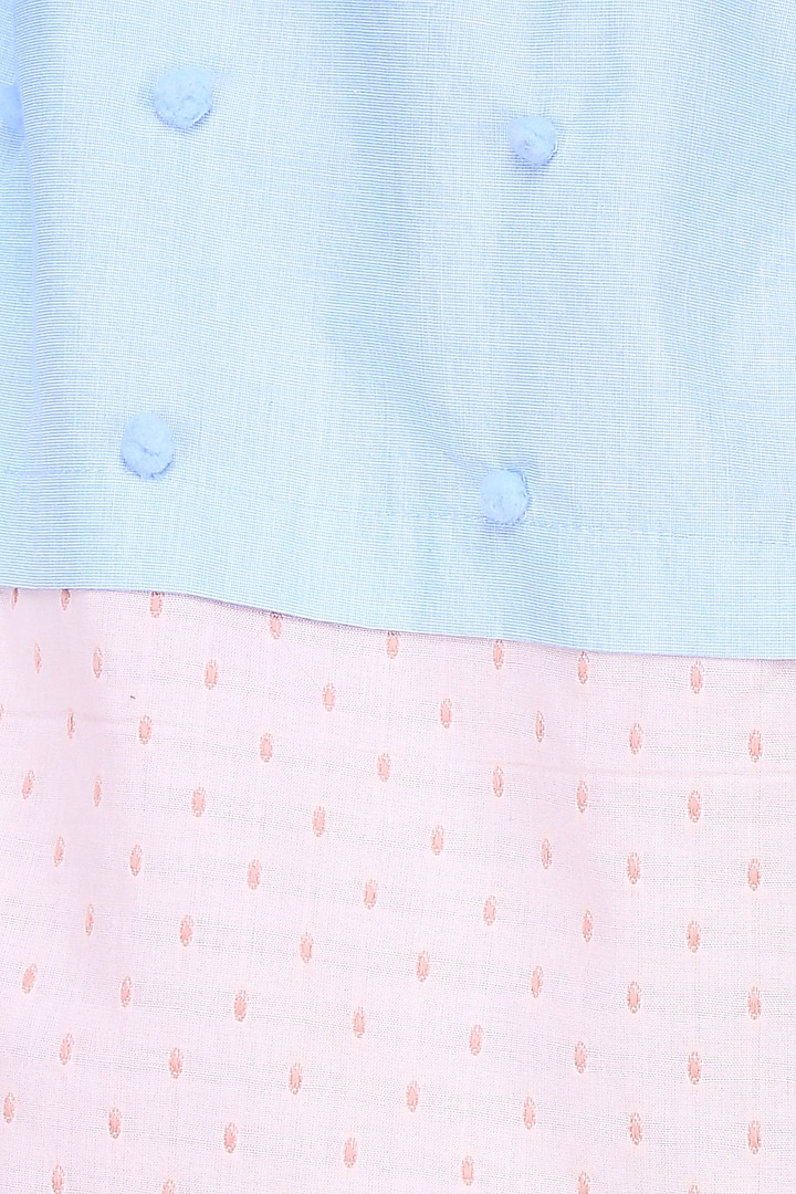 Blue and pink color blocked off shoulder dress available only at Pernia's Pop Up Shop.