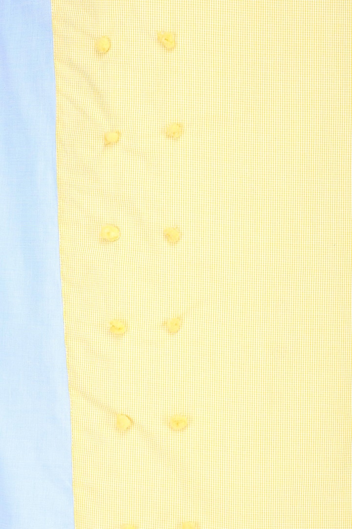 Yellow and blue straight fit park dress available only at Pernia's Pop Up Shop.
