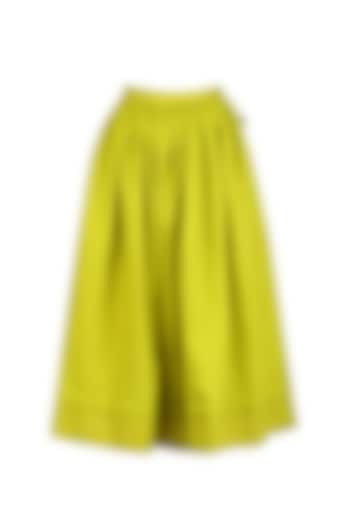 Green High Waisted Pleated Skirt by Olio