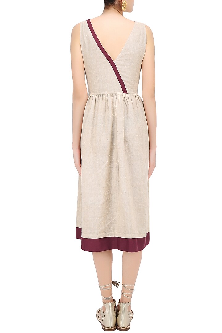 Mocha color knee length midi dress available only at Pernia's Pop Up Shop.