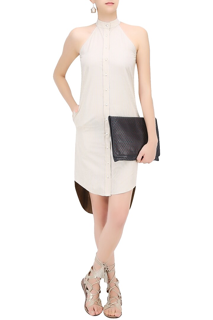 Mocha color button down shirt dress available only at Pernia's Pop Up Shop.