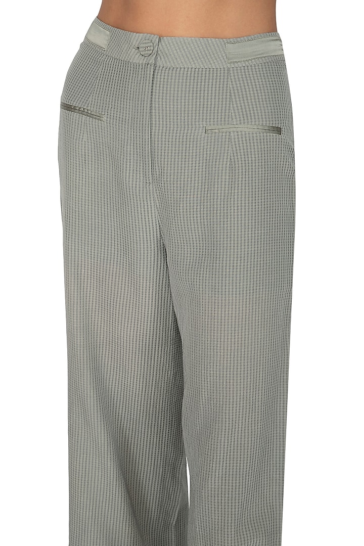 Artichoke Green Checkered Pants by Our Love