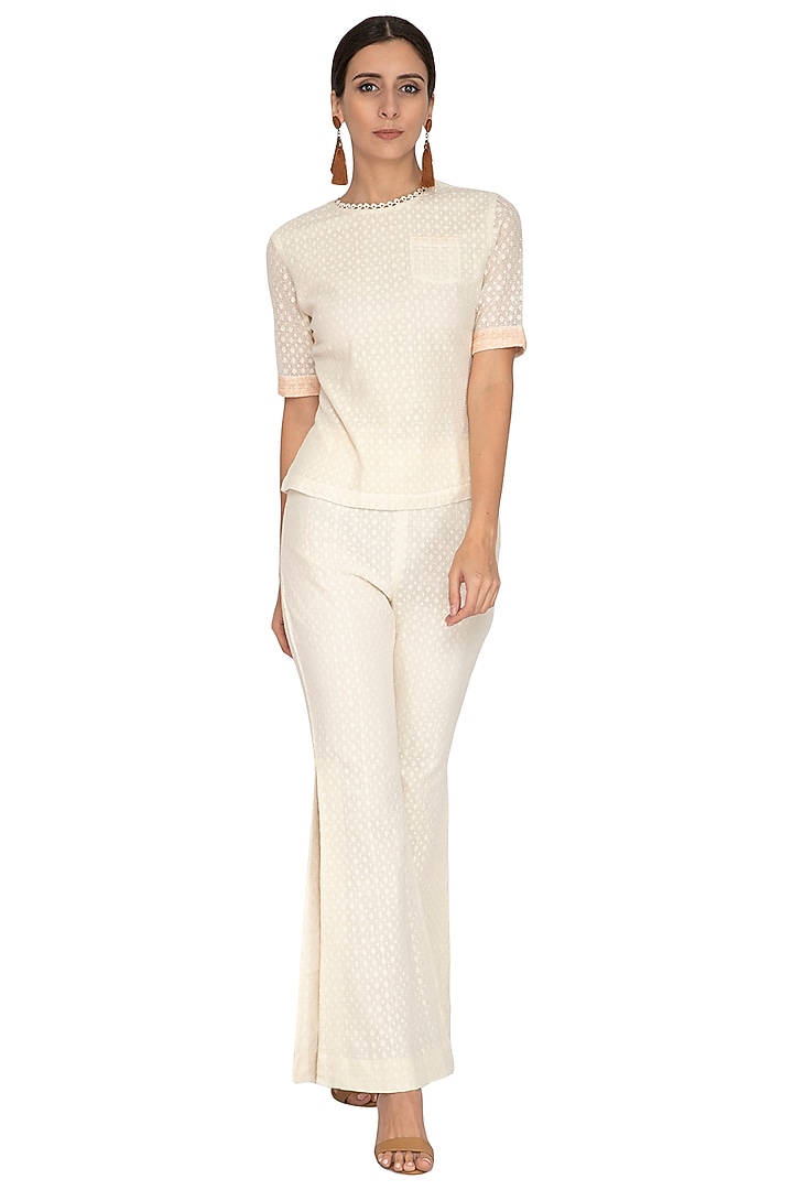 Cream Dotted Top by Our Love at Pernia's Pop Up Shop