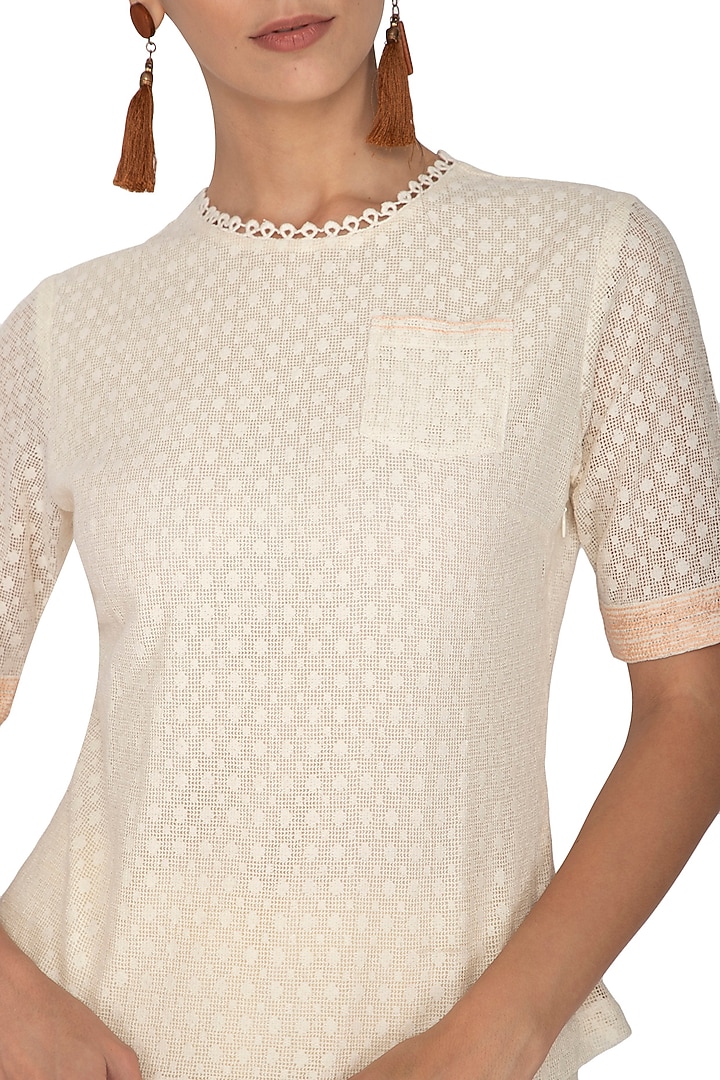 Cream Dotted Top by Our Love at Pernia's Pop Up Shop