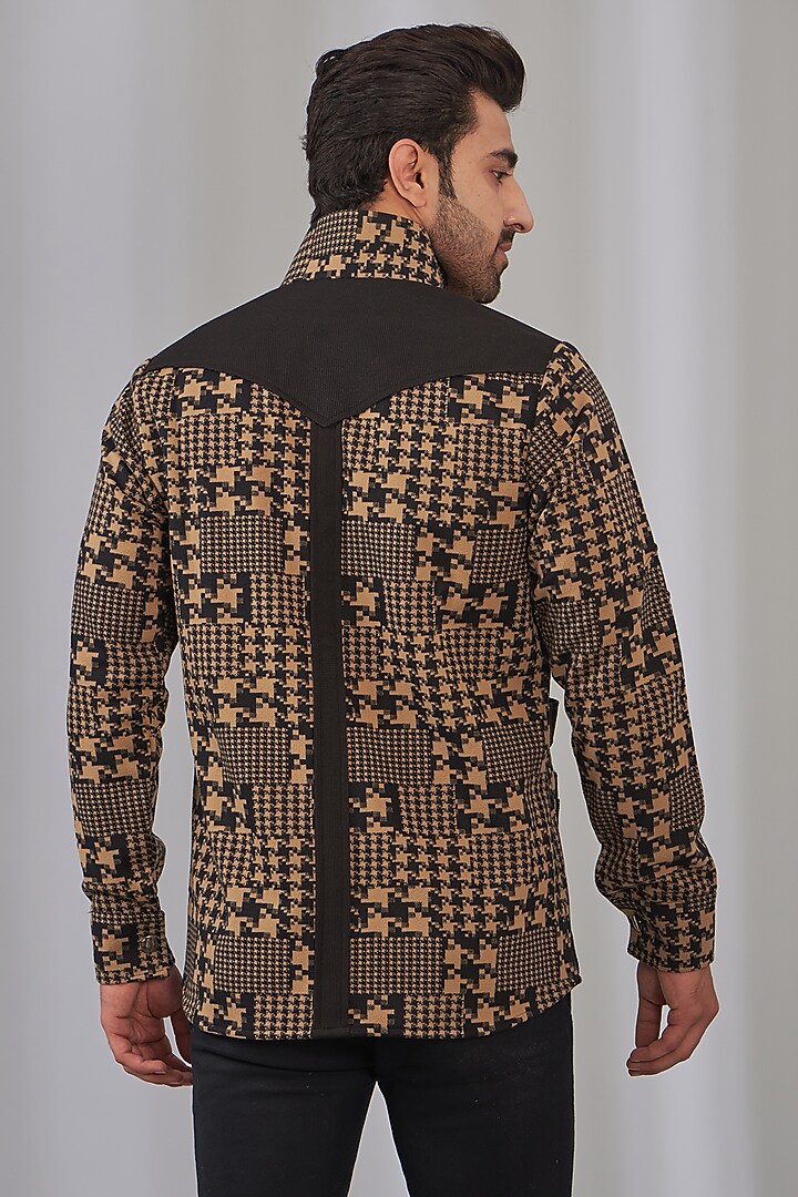 Black Poly Wool Wedding Shirt by OMANA at Pernia's Pop Up Shop