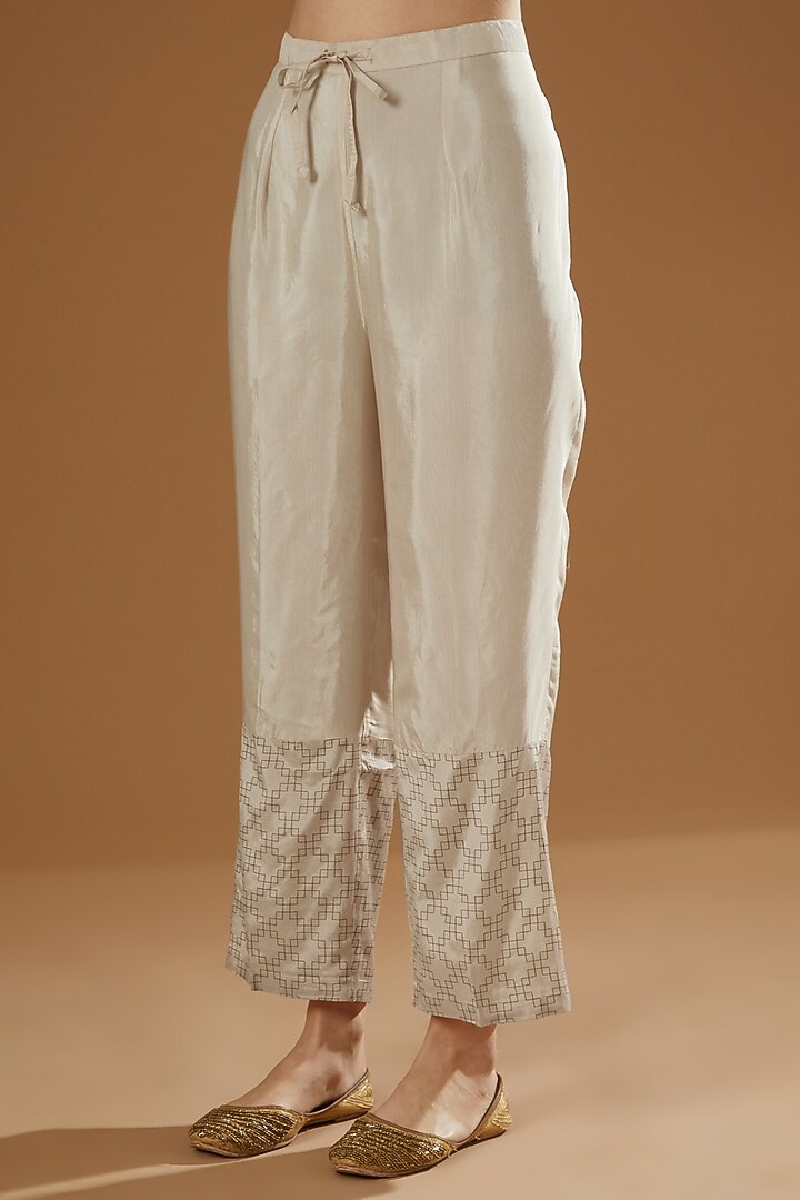 Ivory Hand Embroidered Shrug Set by OMI at Pernia's Pop Up Shop